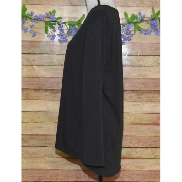 LulaRoe Ladies Black Pullover HI-Low Thin Knit Shirt Top Size L Tunic Casual - Picture 3 of 8